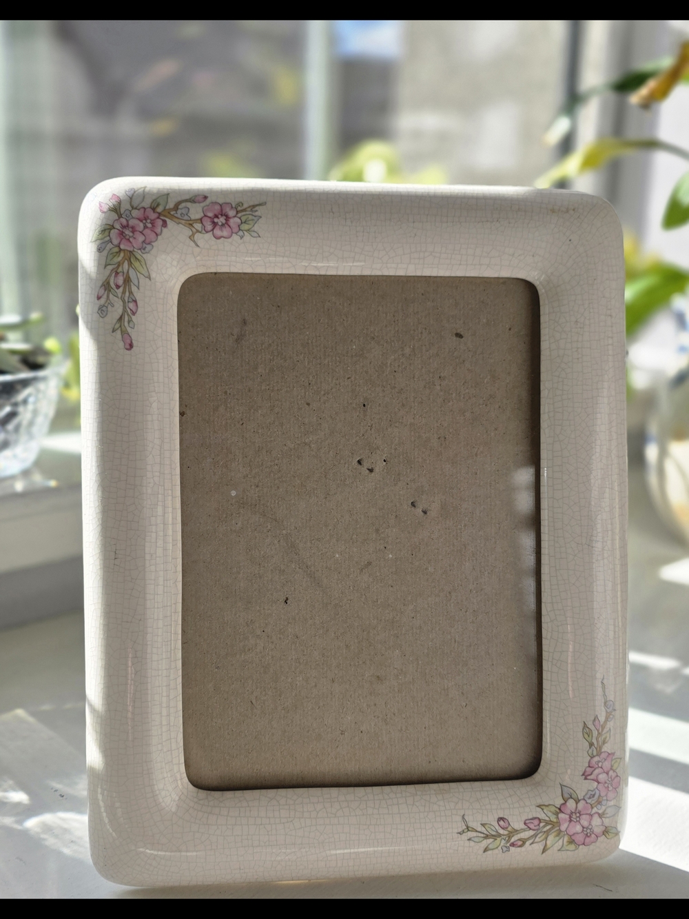 Beautiful Vintage 1980s Ceramic Floral Photo Frame ✨